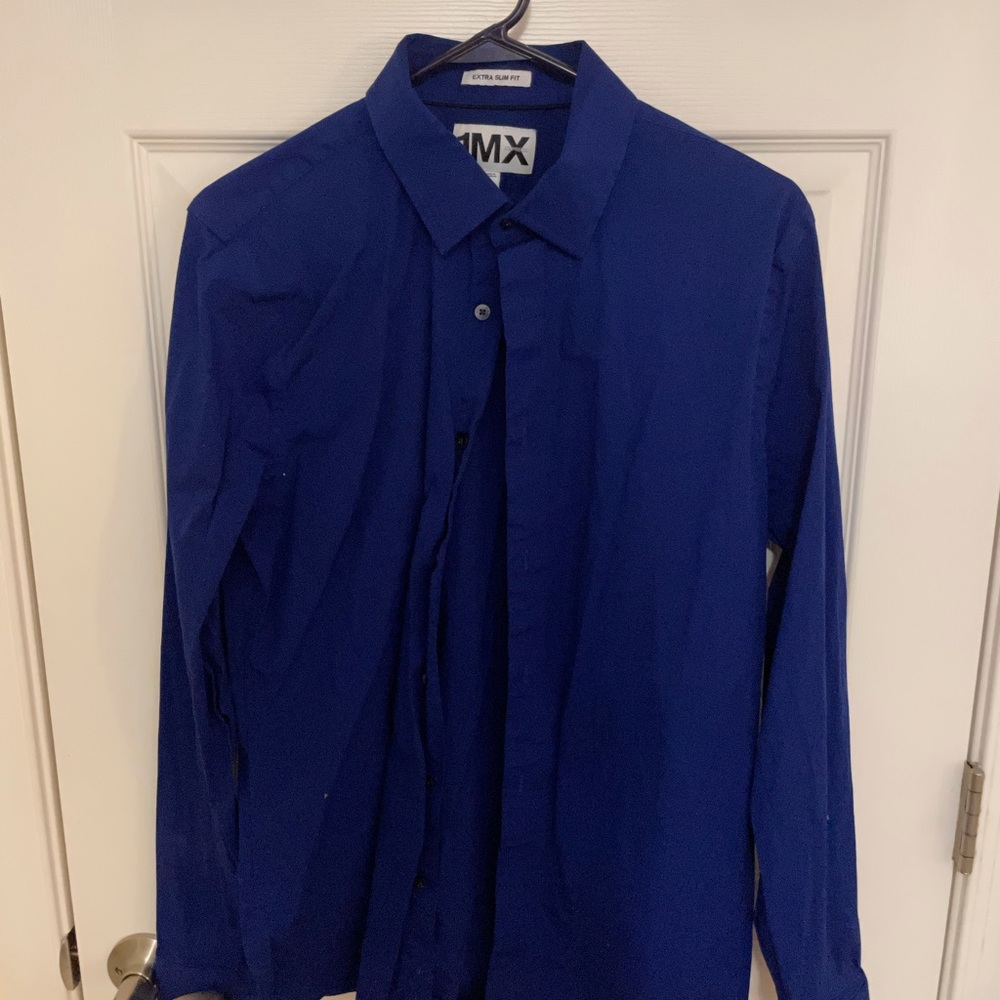 Men’s Extra Slim Fit Blue Dress Shirt